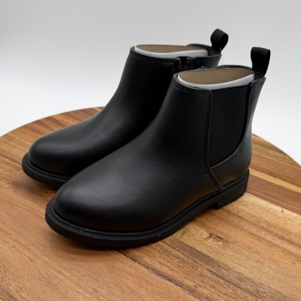 Cat & Jack Size 9 Tanner Boots Black Chelsea Ankle Boots Toddler 2425